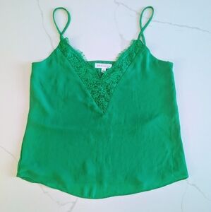 Socialite green lace trim camisole small
